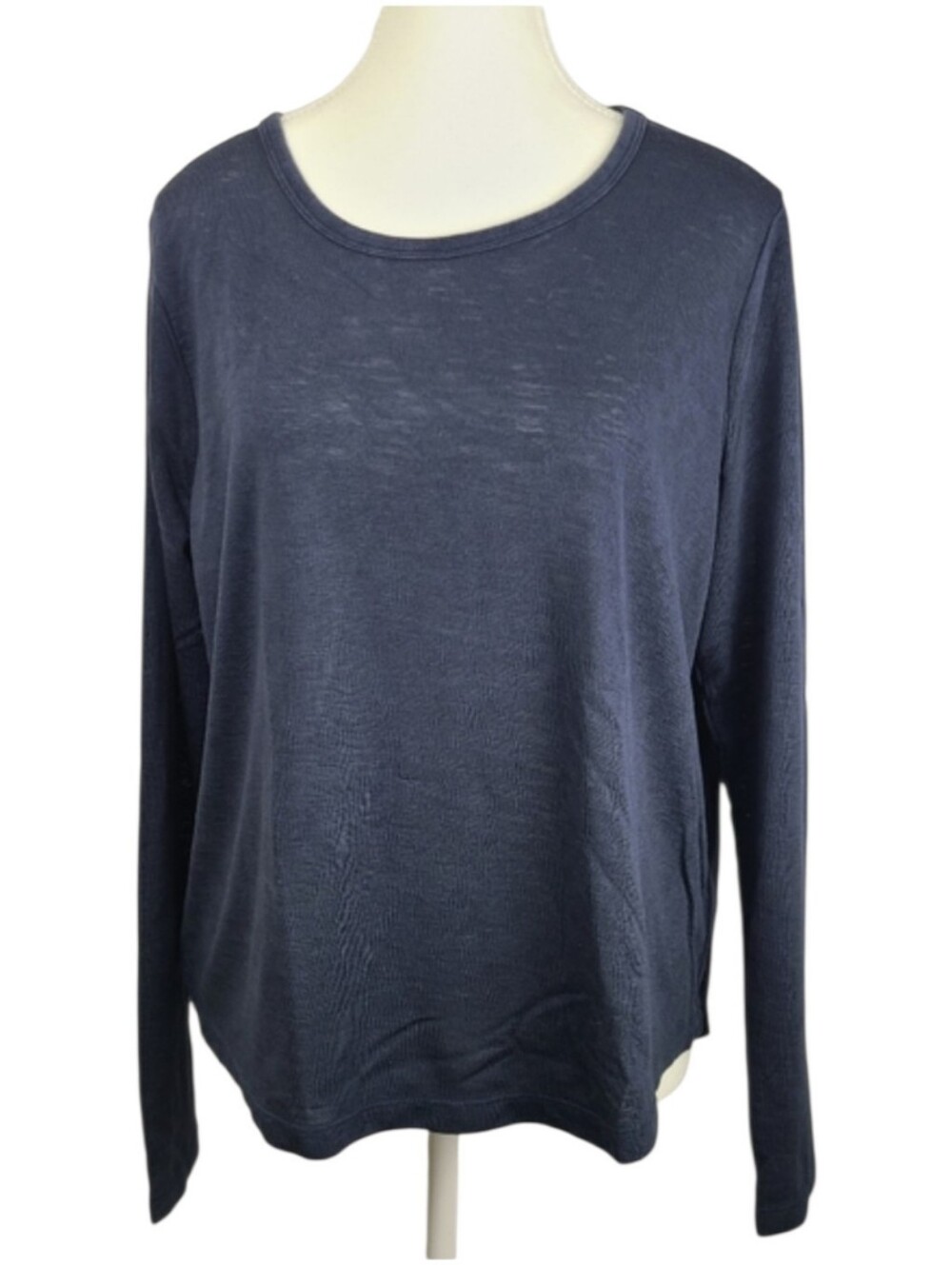 Athleta Breezy Modal Blend Blue Long Sleeve Shirt Medium Activewear Relaxed Fit